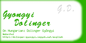 gyongyi dolinger business card